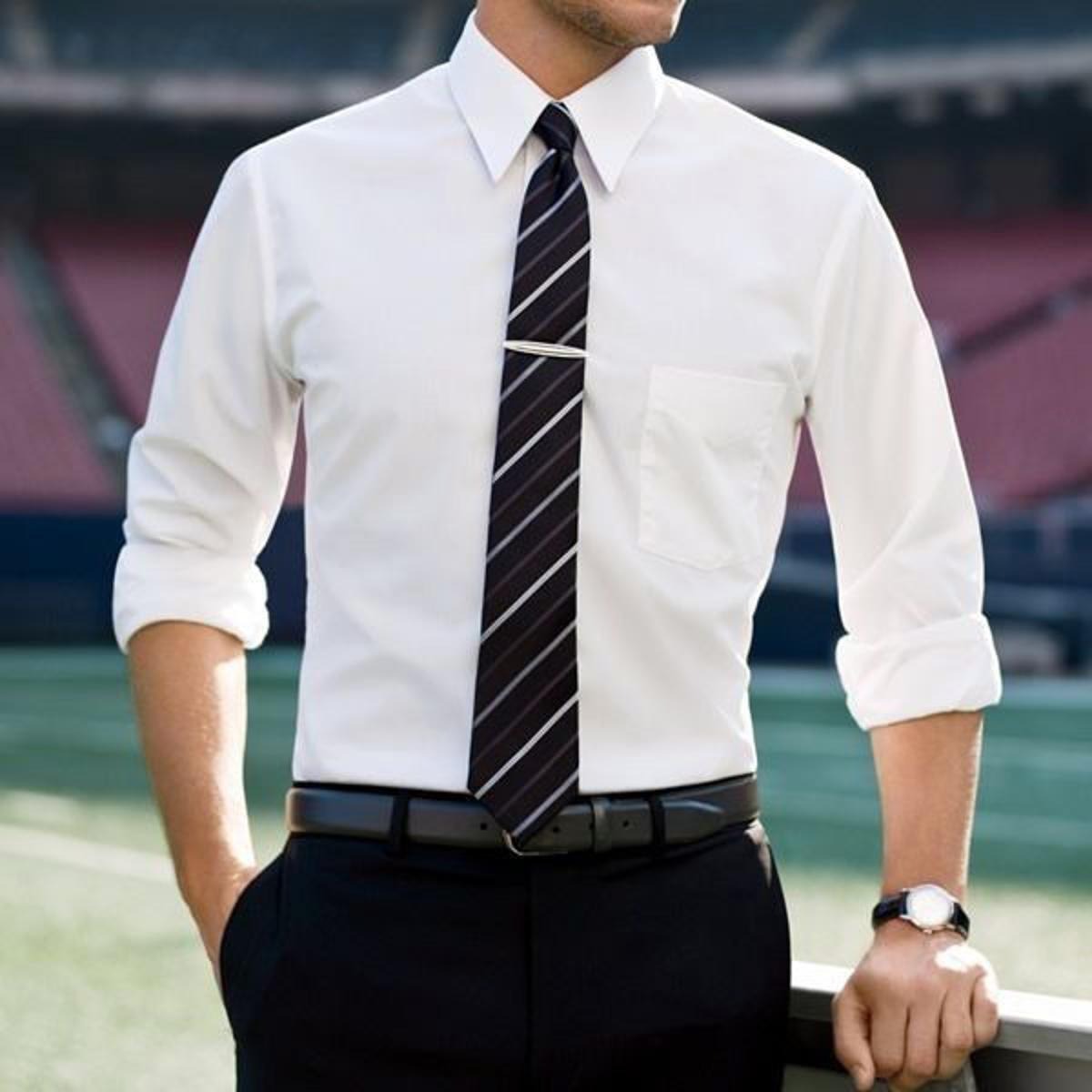 white Cotton Long Sleeve Formal Shirt for Men