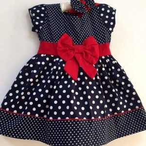 Cotton Deep Black Dot Baby Frock for girl