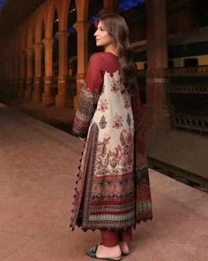 Pakistani Inspired Lahore Viral Three Piece (Maroon Color)